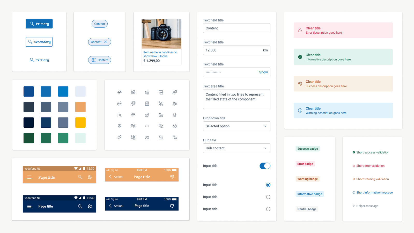 Visual components from the local Marktplaats and 2dehands design system.